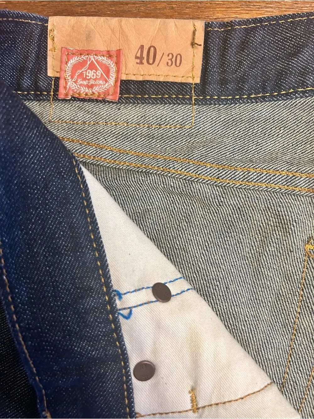 Gap 1969 Standard Fit Dark Wash Jeans Men’s 40x30 Straight Leg 100% Cotton